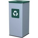 Gsg24 Metal waste sorting box 30x30x70cm 60L GLASS - green lid