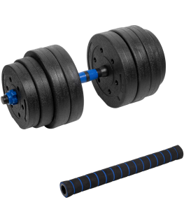 Reguliuojamas bituminis hantelis su jungtimi 1x20kg, REBEL ACTIVE