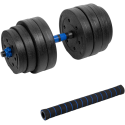 Adjustable bituminous dumbbell with connector 1x20kg, REBEL ACTIVE Adjustable bituminous dumbbell with connector 1x20kg, REBEL ACTIVE