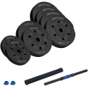 Reguliuojamas bituminis hantelis su jungtimi 1x20kg, REBEL ACTIVE Reguliuojamas bituminis hantelis su jungtimi 1x20kg, REBEL ACTIVE