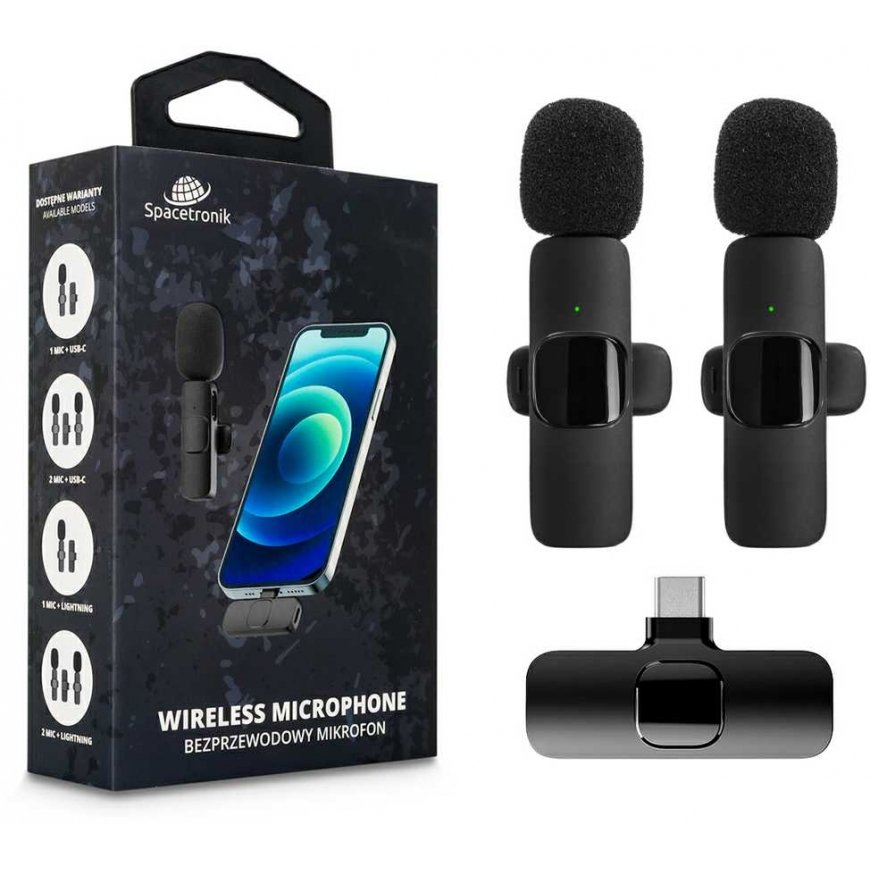 Spacetronik 2x SPU-WM02C wireless USB-C microphone