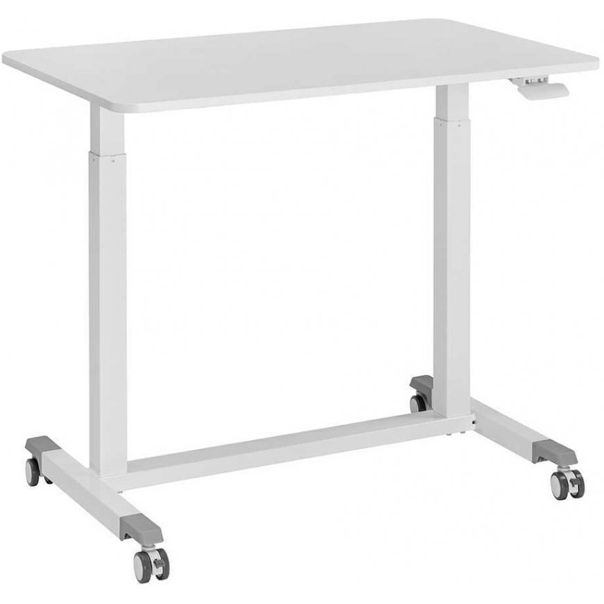 Spacetronik Buddy 04 adjustable table on wheels, white