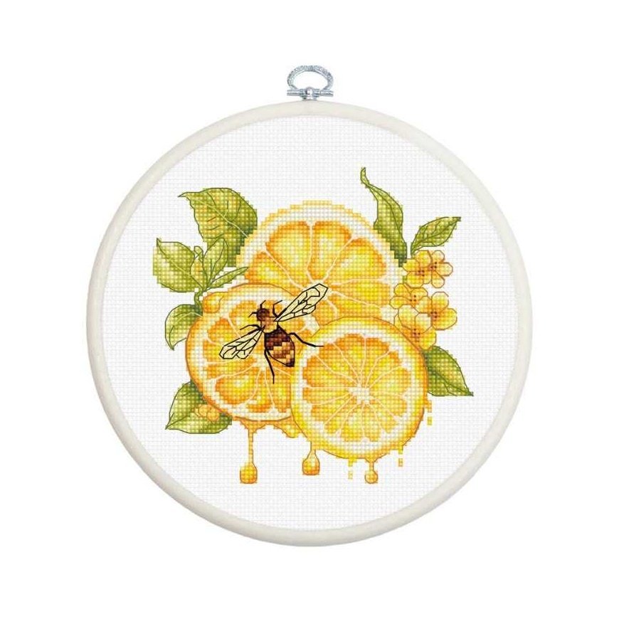 luca S Cross Stitch Kit with Hoop Included "Lemon Juice" 12 x 12 cm SBC234 – 2