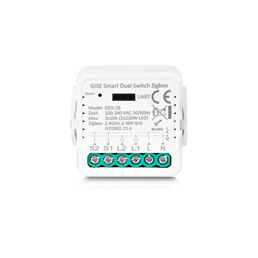 GISE išmanusis dvigubos relės modulis (ne N) Zigbee | Tuya | GDS-ZB-NN – 4