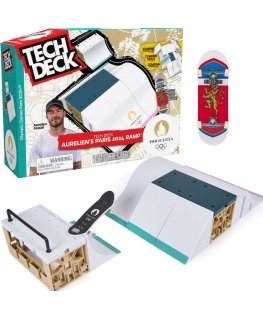 Tech Deck komplektas fingerboard Rampa Aurelien's Ramp + kolorowa Riedlentė kolekcjonerska Paris 2024