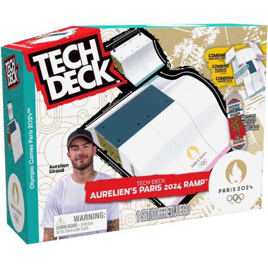 Tech Deck set fingerboard Rampa Aurelien's Ramp + kolorowa Riedlentė kolekcionerska Paris 2024 – 5