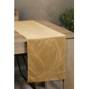 Eurofirany BLINK / 12 Aksominis stalo takelis su dideliu lotoso žiedo raštu, 35X180 cm, spalva: auksinė Eurofirany BLINK / 12 Aksominis stalo takelis su dideliu lotoso žiedo raštu, 35X180 cm, spalva: auksinė