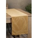 Eurofirany BLINK / 12 Velvet table runner with a large lotus flower pattern, 35X180 cm, color: golden Eurofirany BLINK / 12 Velvet table runner with a large lotus flower pattern, 35X180 cm, color: golden