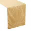 Eurofirany BLINK / 12 Velvet table runner with a large lotus flower pattern, 35X180 cm, color: golden Eurofirany BLINK / 12 Velvet table runner with a large lotus flower pattern, 35X180 cm, color: golden