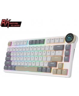 Royal Kludge RK N80 RGB Pearly Dawn belaidė klaviatūra |75%, Hot-swap, Brown switches, US