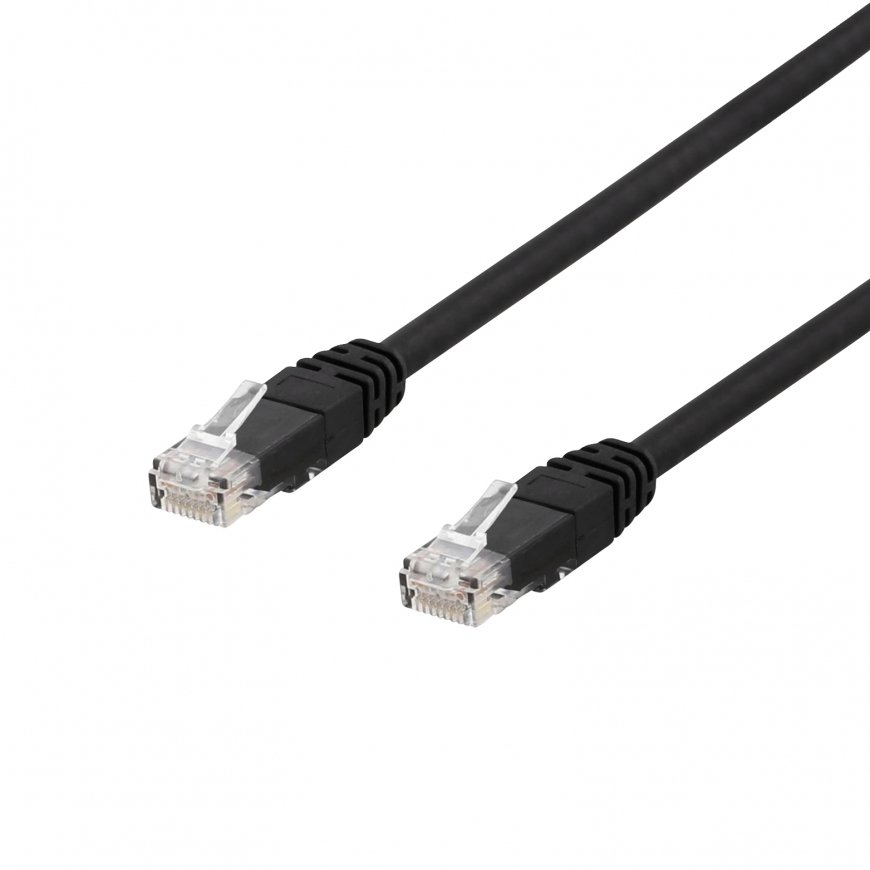 Deltaco TP-615SAU tinklo kabelis Juoda 15 m Cat6a U/UTP (UTP)