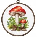 luca S Cross Stitch Kit with Hoop Included Amanita Muscaria 11x13cm SBC232