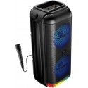 Media-Tech POWER AUDIO TWS – nešiojamasis Bluetooth 5.3 garsiakalbis su disko apšvietimu. KARAOKE, FM radijas, MP3, 50W RMS / 90