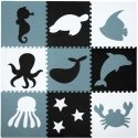 Puzzle Duża mata podłogowa edukacyjna 180x180 Grube puzzle piankowe XXL 9 pcs. Humbi Zwierzęta morskie wodne Ocean Puzzle Duża mata podłogowa edukacyjna 180x180 Grube puzzle piankowe XXL 9 pcs. Humbi Zwierzęta morskie wodne Ocean