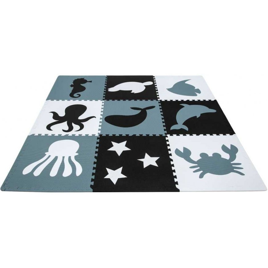 Puzzle Duża mata podłogowa edukacyjna 180x180 Grube puzzle piankowe XXL 9 pcs. Humbi Zwierzęta morskie wodne Ocean – 3