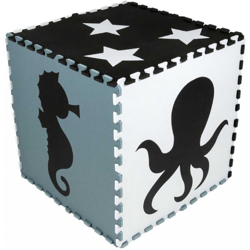 Puzzle Duża mata podłogowa edukacyjna 180x180 Grube puzzle piankowe XXL 9 pcs. Humbi Zwierzęta morskie wodne Ocean – 4