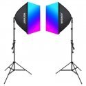 Kit Neewer NK800 two softboxes + bulbs RGB 24W 2700-6500K + tripods + barndoors Kit Neewer NK800 two softboxes + bulbs RGB 24W 2700-6500K + tripods + barndoors