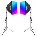 Kit Neewer NK800 two softboxes + bulbs RGB 24W 2700-6500K + tripods + barndoors Kit Neewer NK800 two softboxes + bulbs RGB 24W 2700-6500K + tripods + barndoors