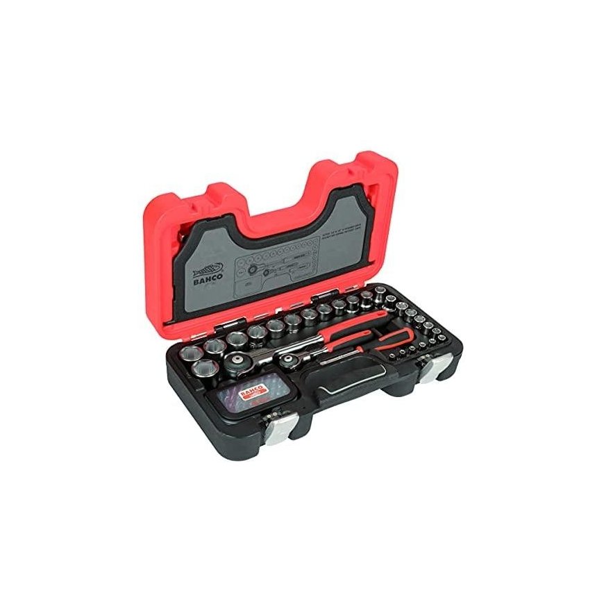 Bahco Head Set 1/4 "+1/2" for 4-27mm heads, ratchet ratchets + long and short nozzles. 79pcs – 2