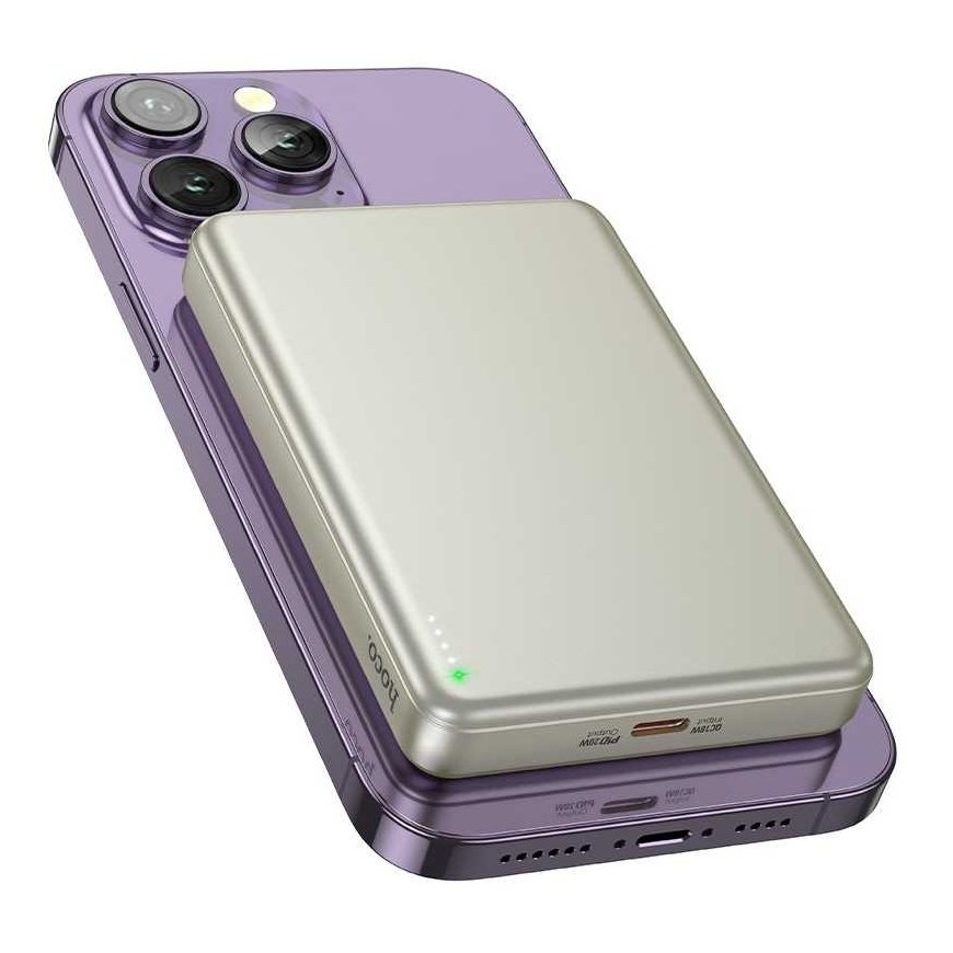 Išorinė baterija Power Bank Hoco Q26A PD20W Magnetic 10000mAh auksinė – 3
