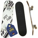 Skateboard DREWNIANA KID Black & White BEST SPORTING Skateboard DREWNIANA KID Black & White BEST SPORTING