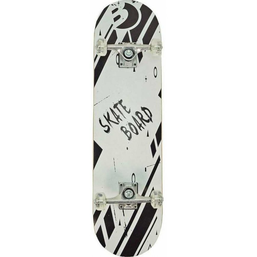 Skateboard DREWNIANA KID Black & White BEST SPORTING – 3