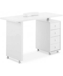 Physa Cosmetic manicure table with palm rest 4 drawers 119 x 45 cm - white