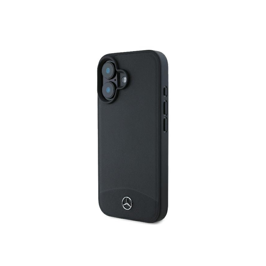 Dėklas Mercedes MEHMP16S23RBARK iPhone 16 6.1" juoda/juodas hardcase Textured And Plain Leather MagSafe – 3