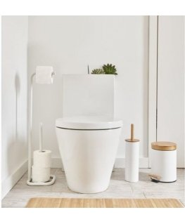 Szczotka WC z metalu i bambusa, Ø 10 cm