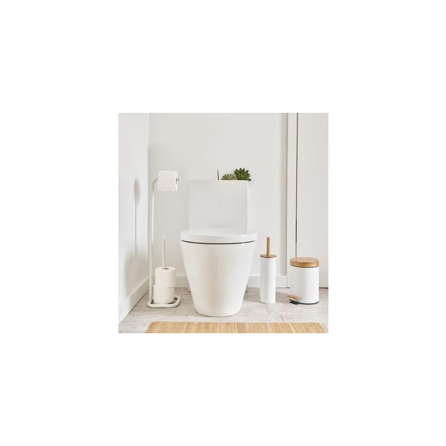 Szczotka WC z metalu i bambusa, Ø 10 cm