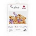 luca S Cross stitch kit "Three Party Bears" 29x19cm SB1411