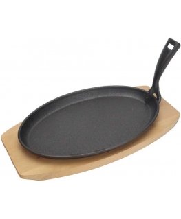 Hendi Ketaus lėkštė su mediniu pagrindu, kaitvietės rankena, 280 x 140 mm