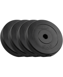 Set of bituminous weights 4x5kg, hole 31mm, classic plate, REBEL ACTIVE