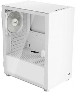 Aerocool CS-111-G-WT-v1 (baltas, Tempered Glass)