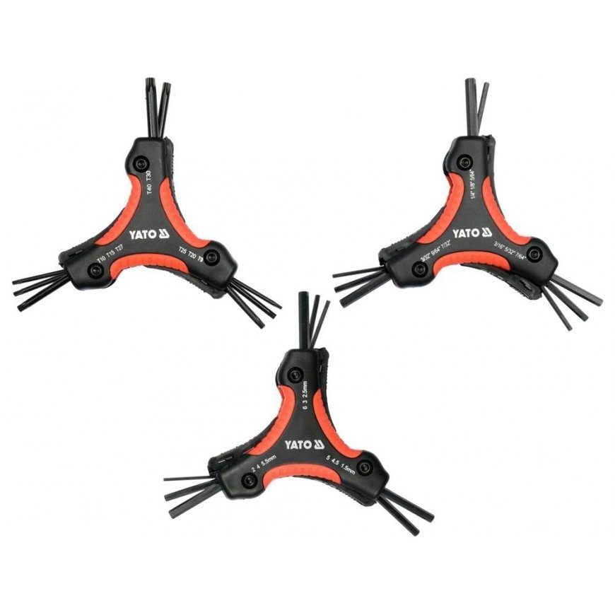 Yato YT-05644 hex key 3-way hex key Metric/imperial 26 pc(s)