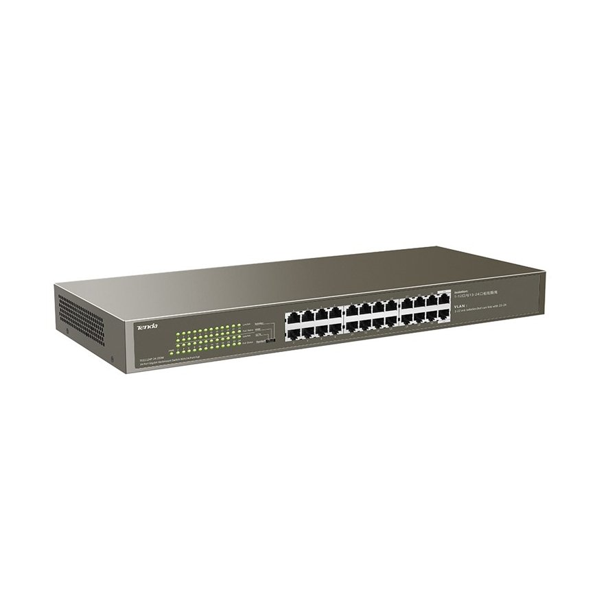 Tenda TEG1124P-24-250W сетевой коммутатор Неуправляемый Gigabit Ethernet (10/100/1000) Питание по Et – 3