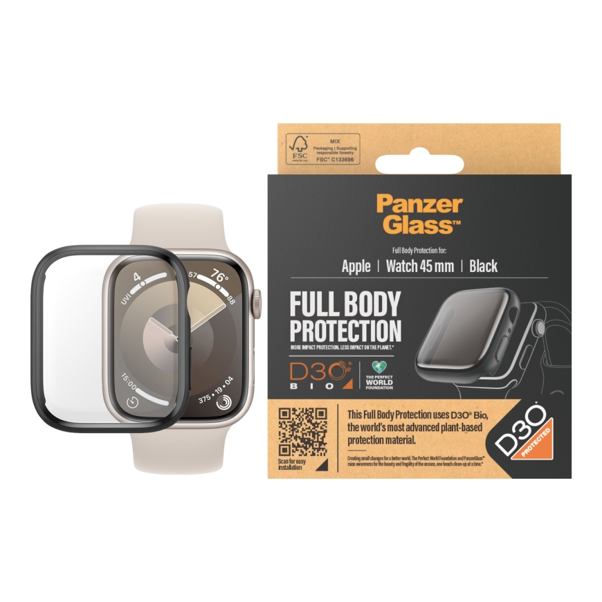 PanzerGlass Apple Watch Full Body Case D30 Permatomas Grūdintas stiklas, Polietileno tereftalatas (P – 2