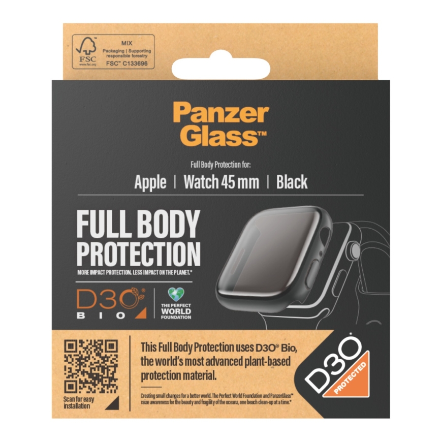 PanzerGlass Apple Watch Full Body Case D30 Läbipaistev Karastatud klaas, Polüetüleentereftalaat (PET – 3