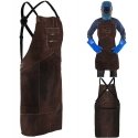Stamos Germany Protective Leather Welding Apron, Size L - Brown Stamos Germany Protective Leather Welding Apron, Size L - Brown