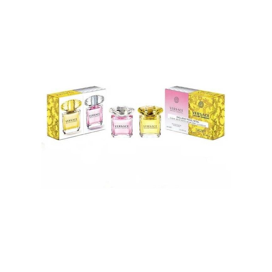 Versace Išskirtinis kelionių mažmeninės prekybos rinkinys Geltona Diamond tualetinio vandens purškiklis 30 ml + Bright Crystal t