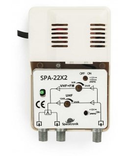 Spacetronik SPA-22X2 FM/VHF UHF 12V TV stiprintuvas