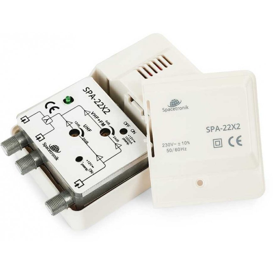 Spacetronik SPA-22X2 FM/VHF UHF 12V TV amplifier – 2