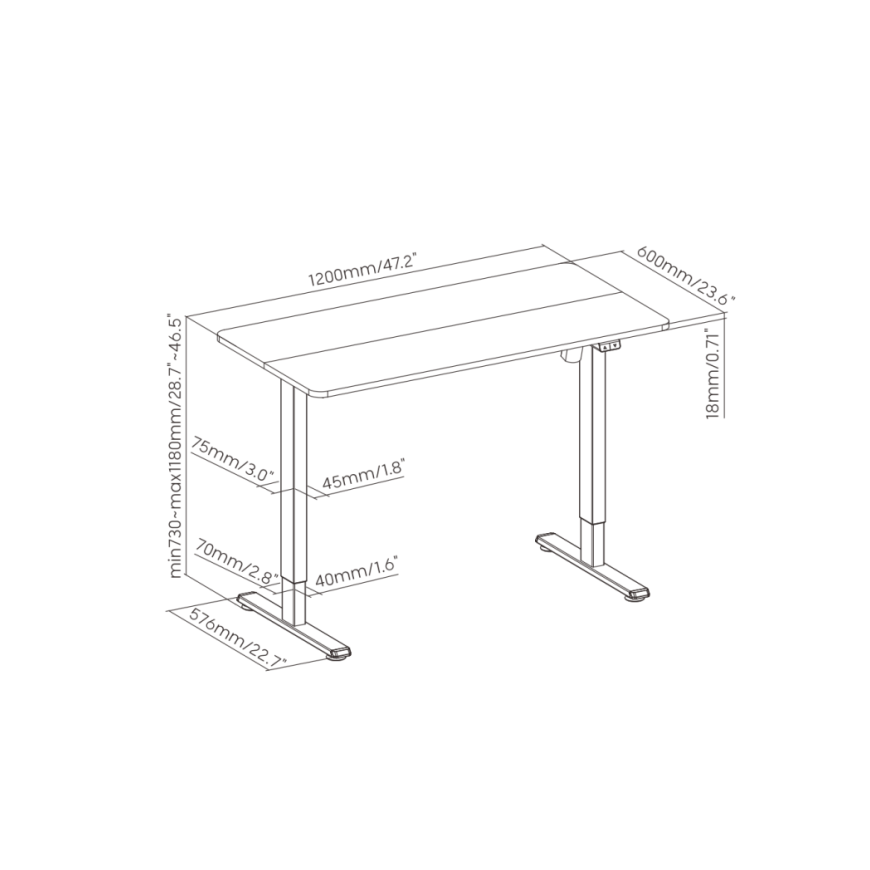 Adjustable height table Up Up Frigg White – 4