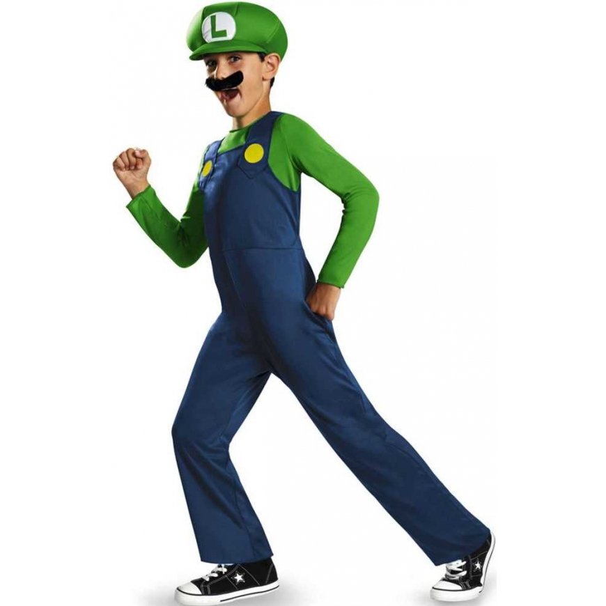Jakks Pacific Stroj karnawałowy Mario dla chłopca Luigi costume przebranie 110-122 cm (4-6 lat) – 2