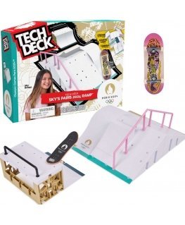 Tech Deck set fingerboard Rampa Sky's Ramp + kolorowa Skateboard collector Paris 2024