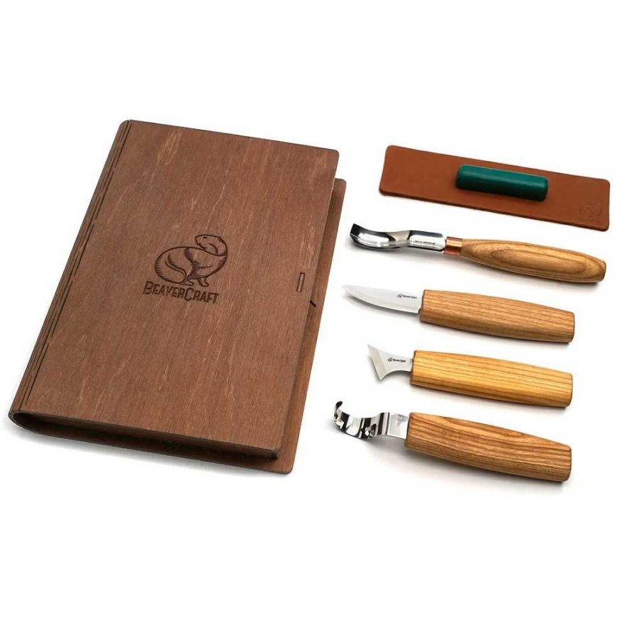 Carving kit BeaverCraft S19 Book for carving spoons and other wood products