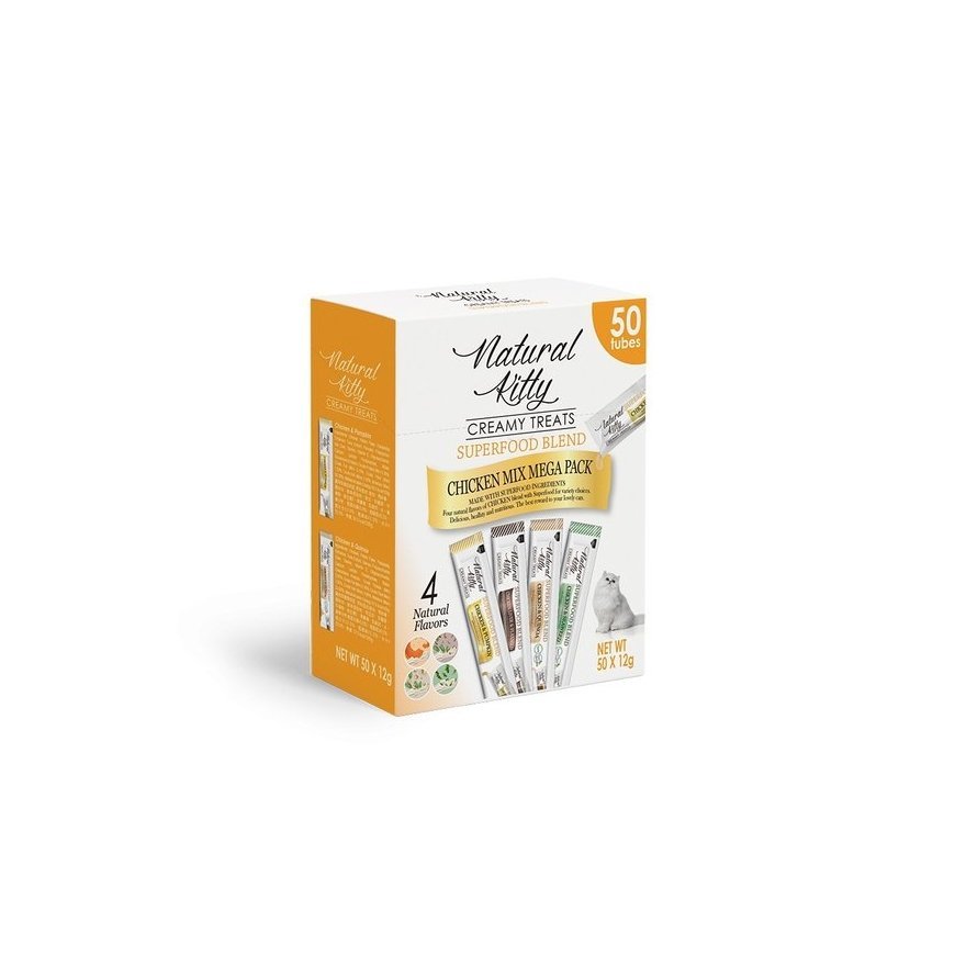 NATURAL KITTY Superfood Blend Kana maksaga - kassi maiused - 4 x 12g