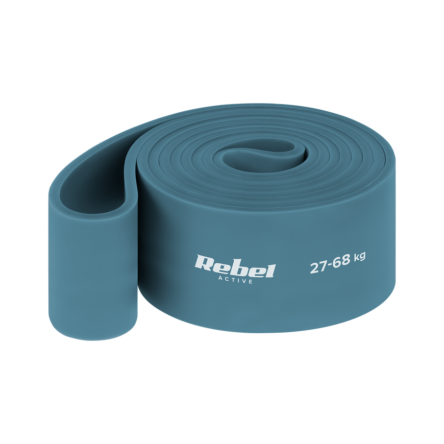 Latekso mankštos juosta - Power Band PL-6, mėlyna 27-68 kg REBEL ACTIVE