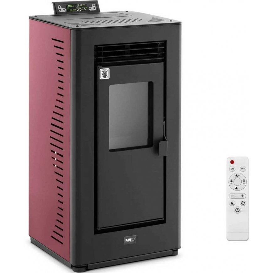 MSW Freestanding pellet stove with remote control 50-225 m3 9000 W – 2