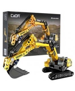 Klocki konstrukcyjne CaDA Duża koparka Chassis budowlany yellow Maszyna 467 parts